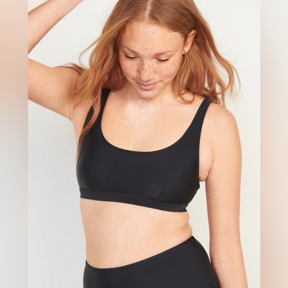 NWT! Black Scoop-Neck Swim Top - Size Large💎 - Picture 2 of 8